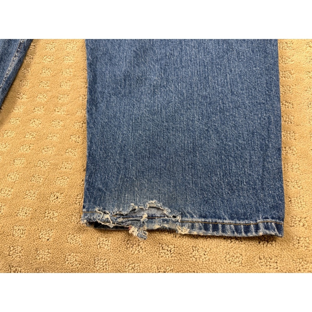 Women's BDG Urban Outfitters Barrel Distressed Size 31W (30x32) Blue Jeans #1381 - Picture 14 of 16